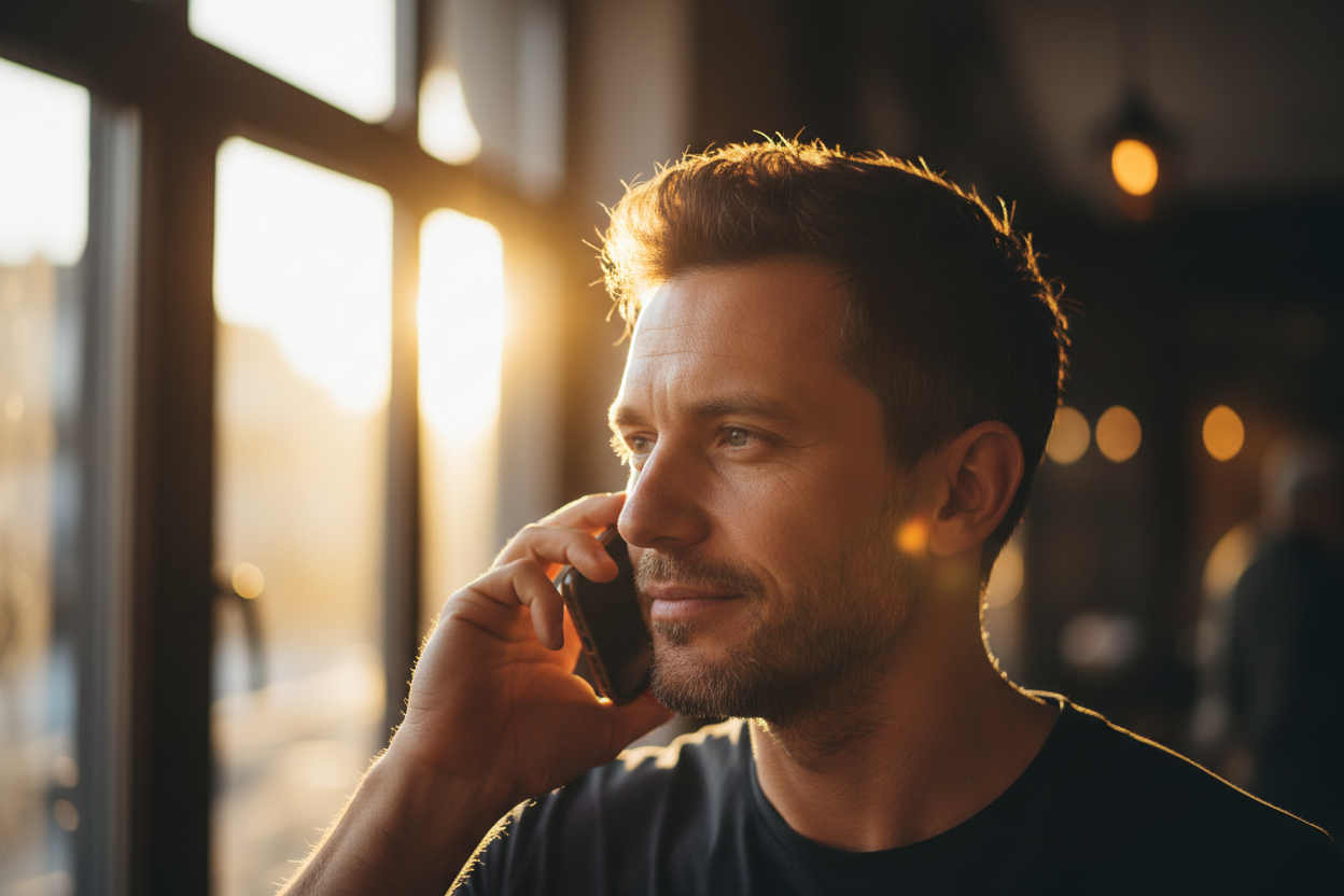 Un client au téléphone avec la réceptionniste IA de Vitryne